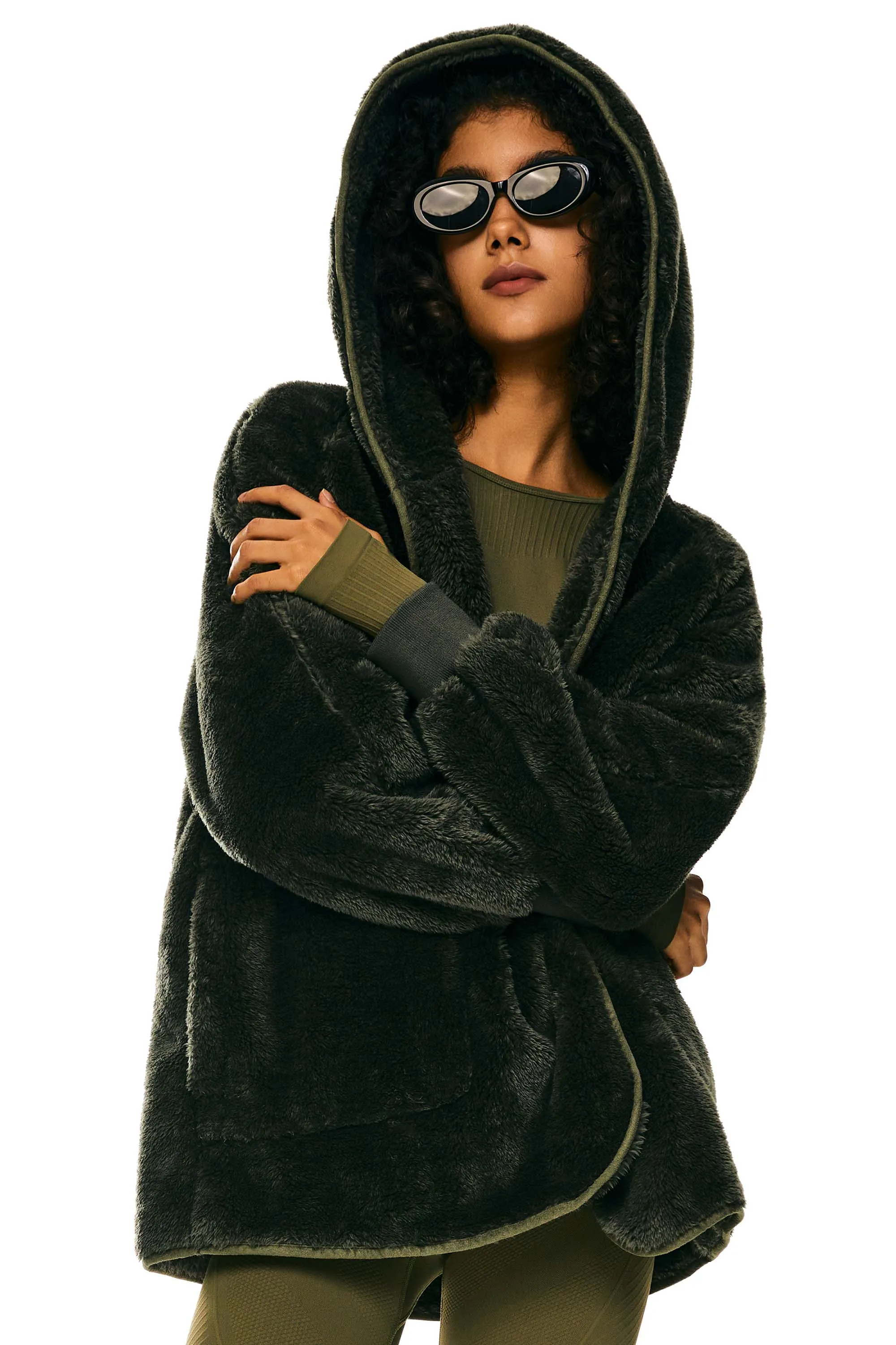 Hooded Fuzzy Fleece Jacket