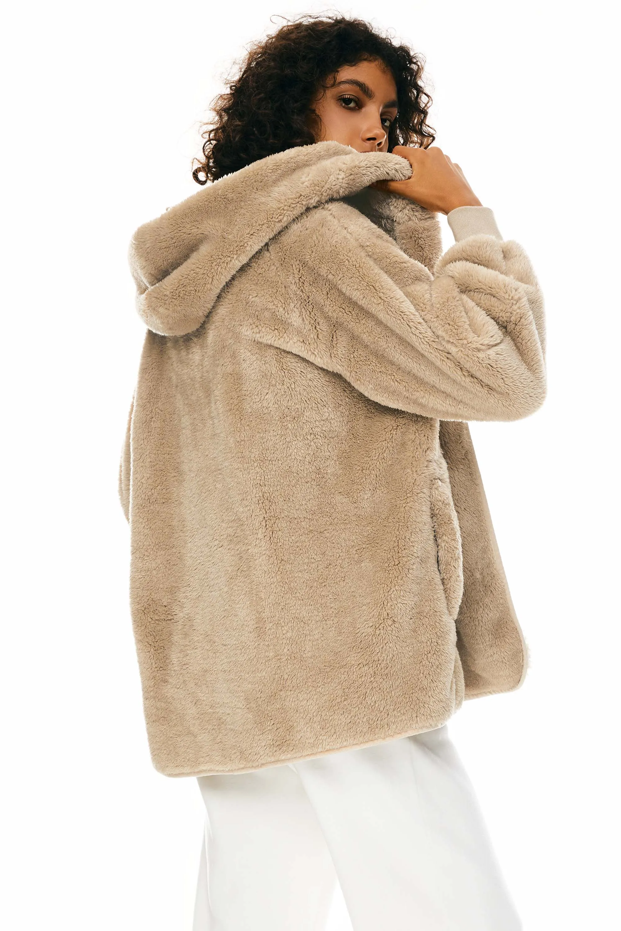 Hooded Fuzzy Fleece Jacket