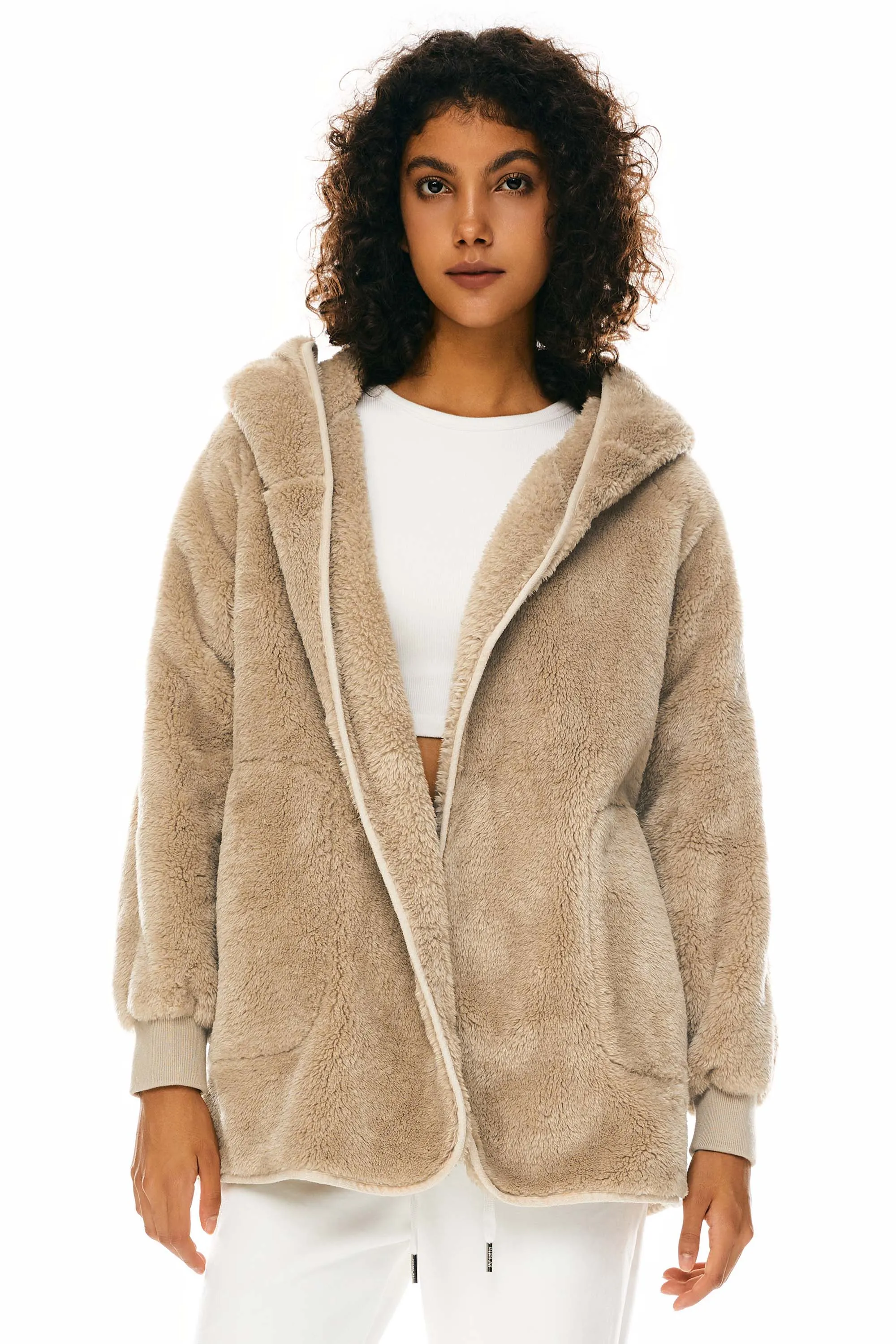 Hooded Fuzzy Fleece Jacket