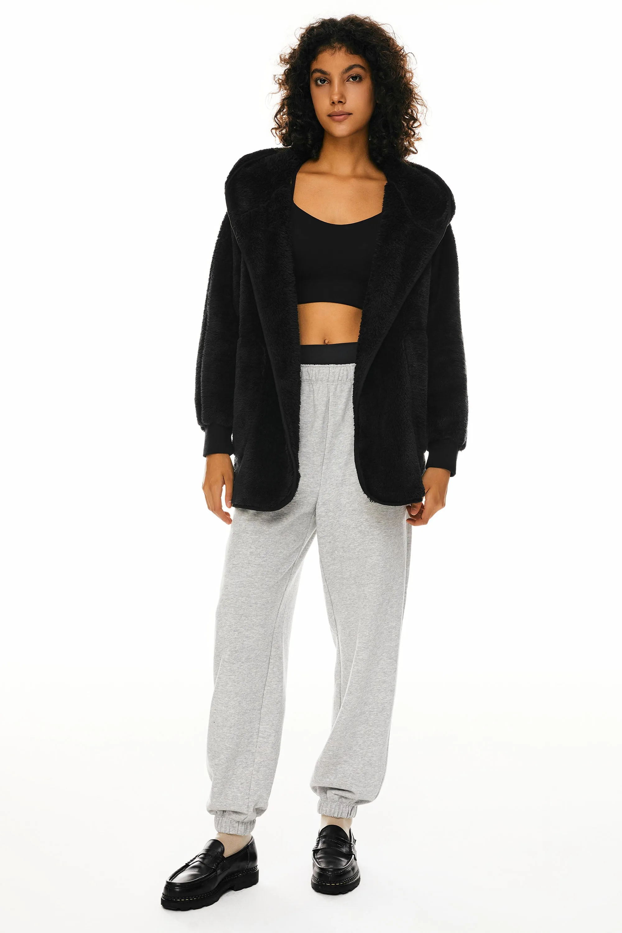 Hooded Fuzzy Fleece Jacket