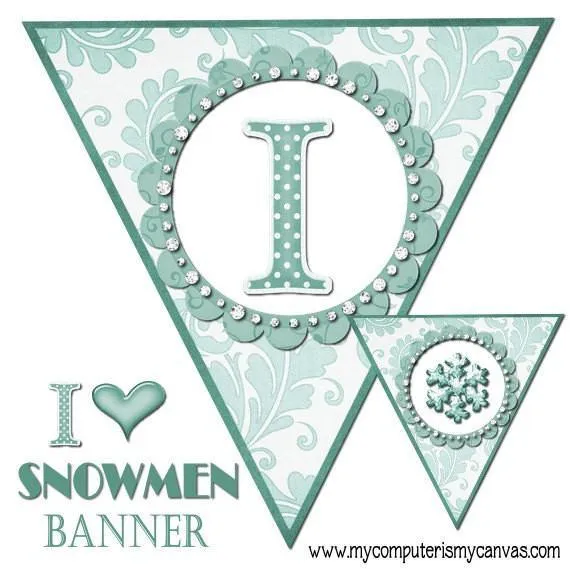 I Heart Snowmen Banner, Winter - PRINTABLE {Clearance}