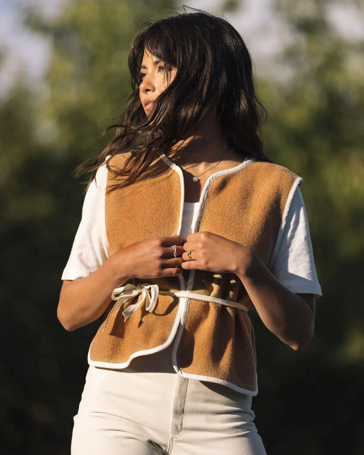 Jones Vest in Caramel Wool