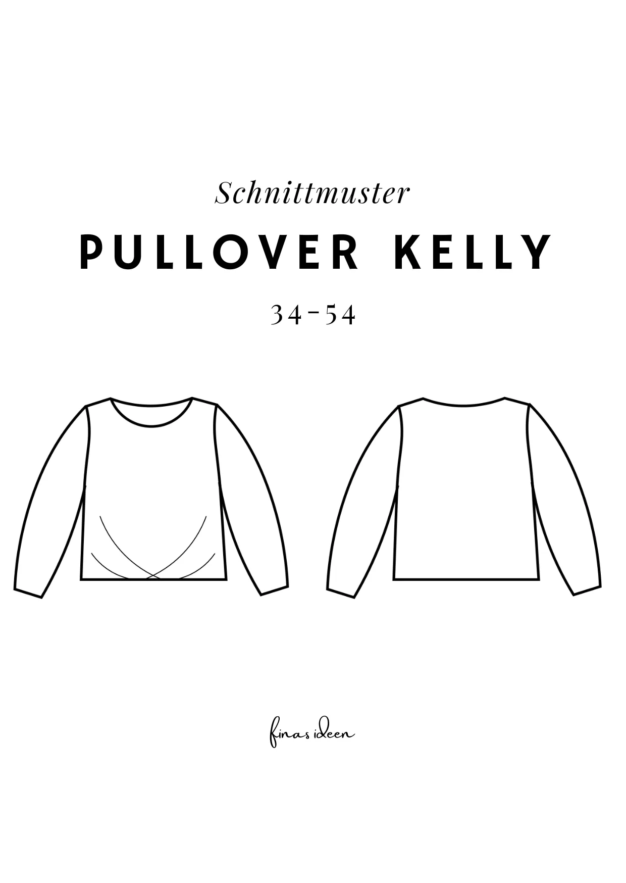 Kelly - Pullover mit Faltenfront (Papierschnittmuster)