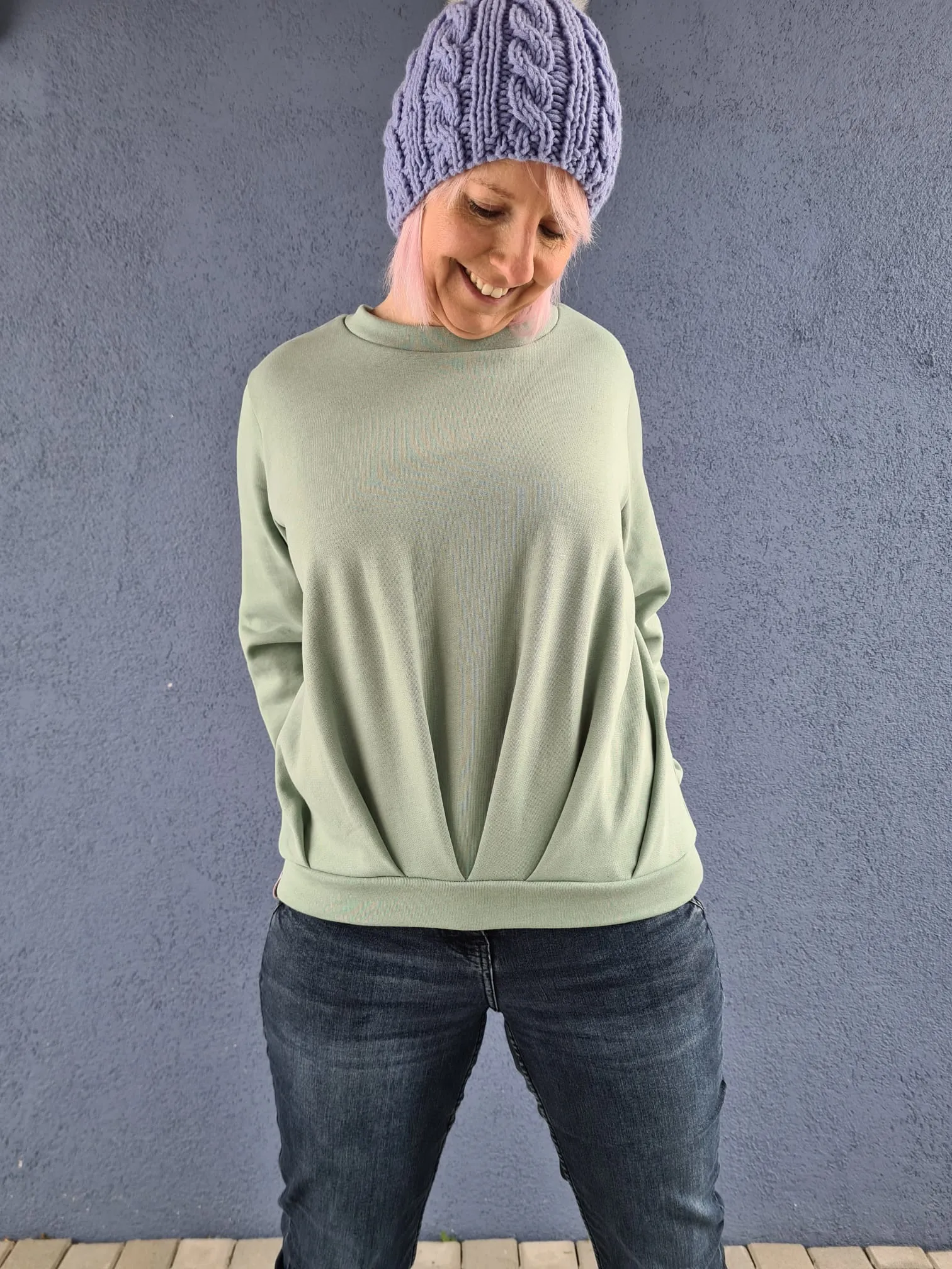 Kelly - Pullover mit Faltenfront (Papierschnittmuster)