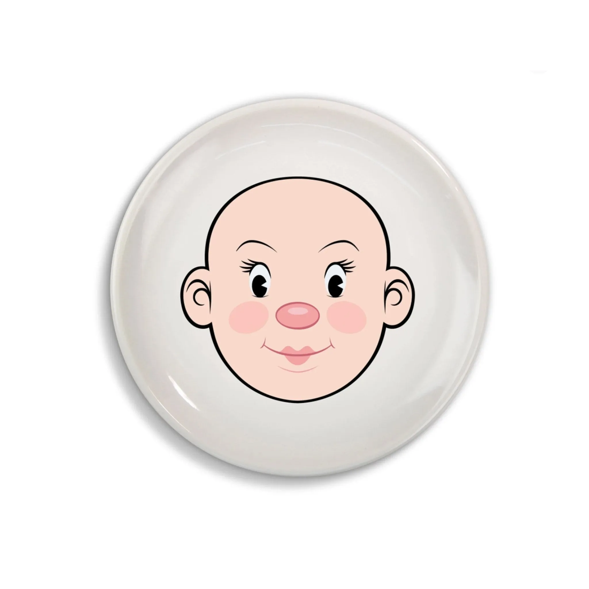 Lady Food Face Ceramic Dinner Plate