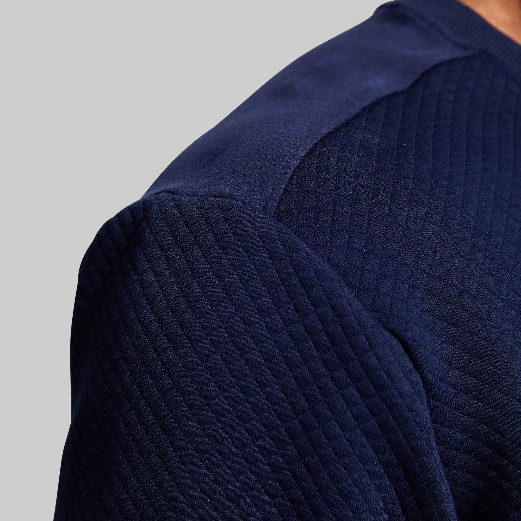 Men's Waffle Crewneck Pullover (Dark Navy)