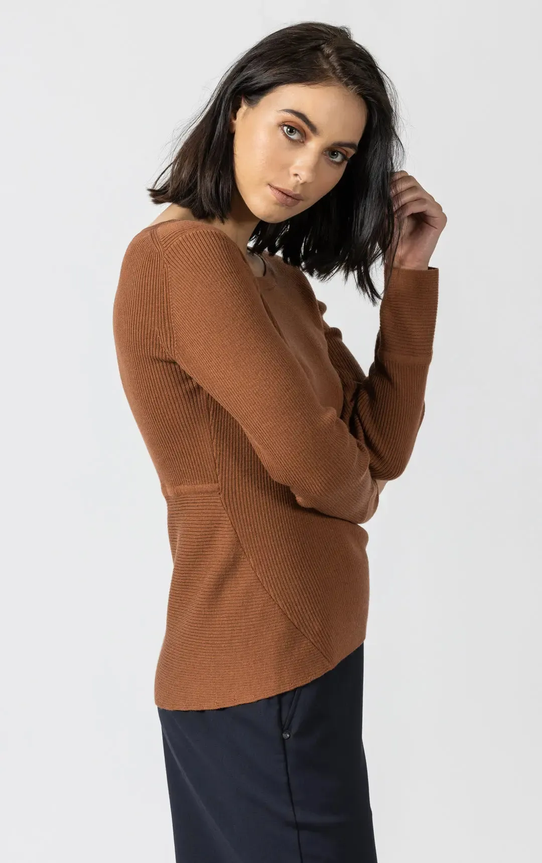 MERINO RIBBED PULLOVER - CLEARANCE