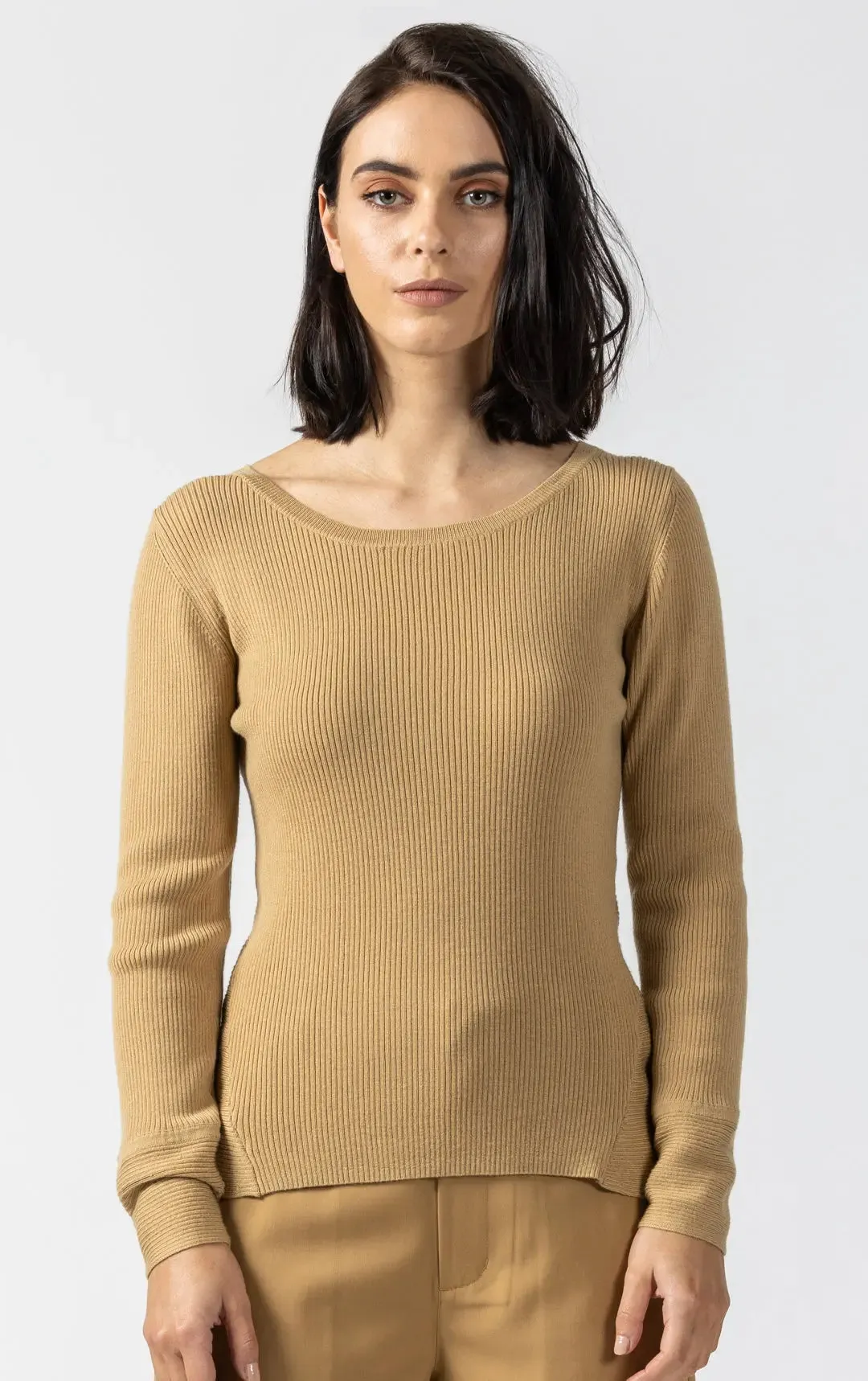 MERINO RIBBED PULLOVER - CLEARANCE