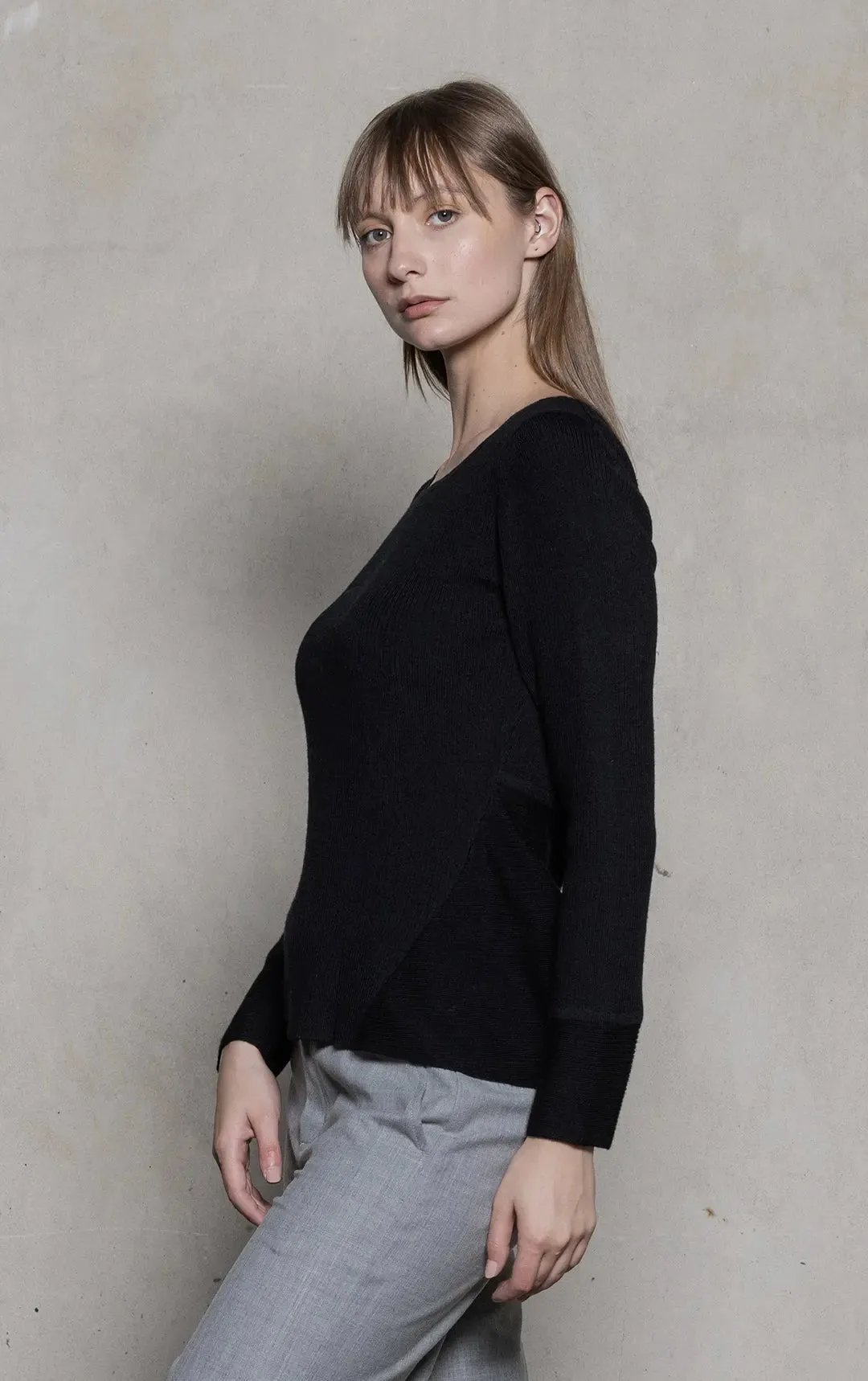 MERINO RIBBED PULLOVER - CLEARANCE