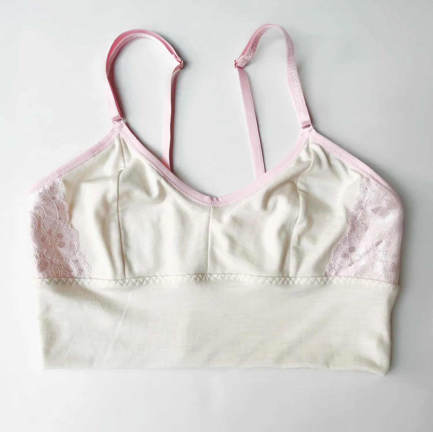 Merino wool and lace bralette top