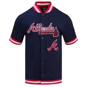 MLB ATLANTA BRAVES CLASSIC MEN'S WARM UP JACKET (MIDNIGHT NAVY/RED)