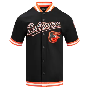 MLB BALTIMORE ORIOLES CLASSIC MEN'S WARM UP JACKET (BLACK/ORANGE)