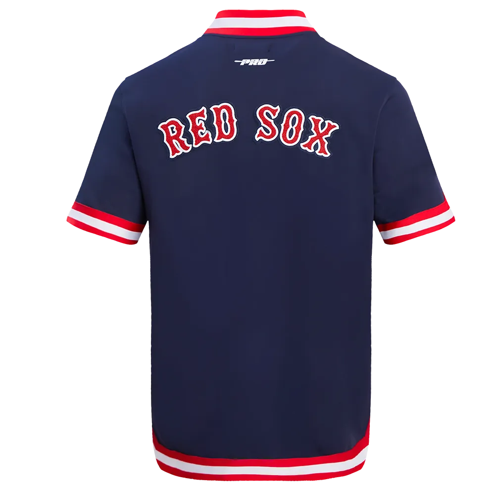 MLB BOSTON RED SOX CLASSIC MEN'S WARM UP JACKET (MIDNIGHT NAVY/RED)