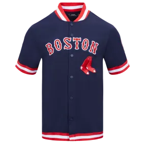 MLB BOSTON RED SOX CLASSIC MEN'S WARM UP JACKET (MIDNIGHT NAVY/RED)