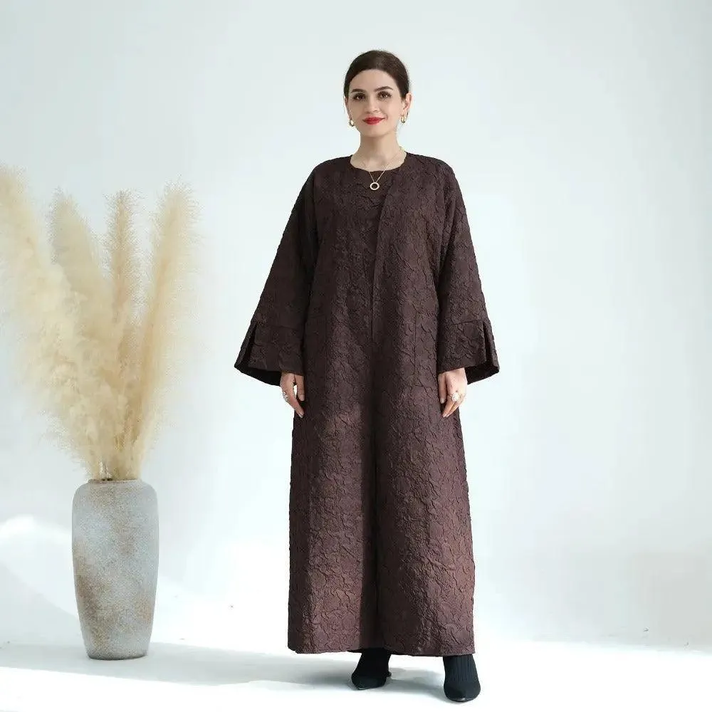 MOA025 Winter Jacquard Pocket Abaya