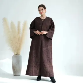 MOA025 Winter Jacquard Pocket Abaya