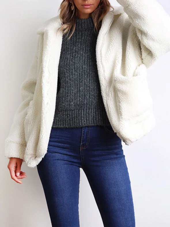 Oversized Faux Fur Teddy Bear Sherpa Coat