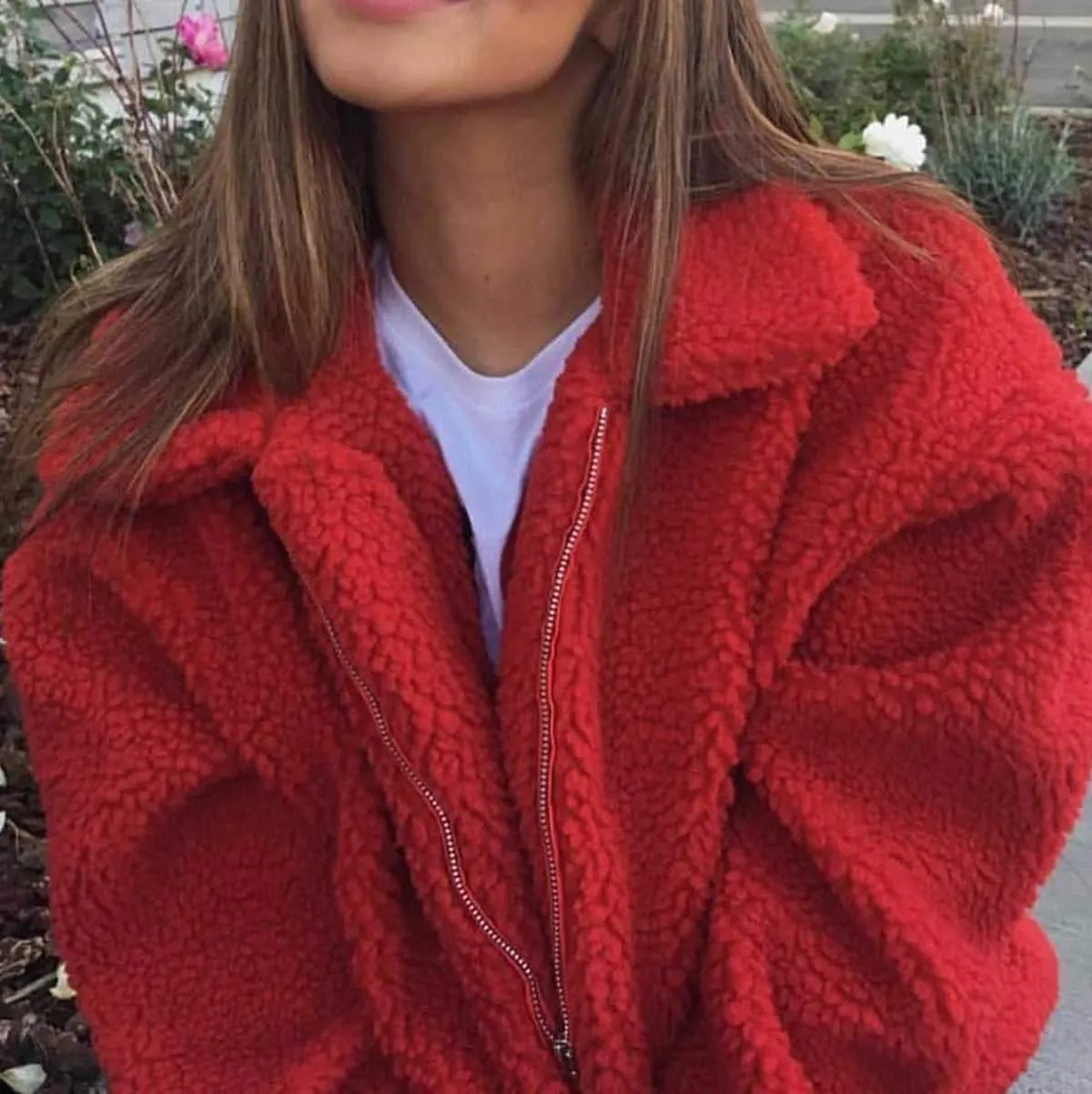 Oversized Faux Fur Teddy Bear Sherpa Coat