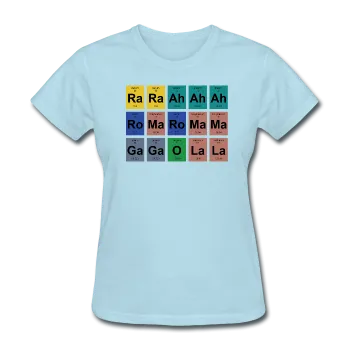 "Lady Gaga Periodic Table" - Women's T-Shirt