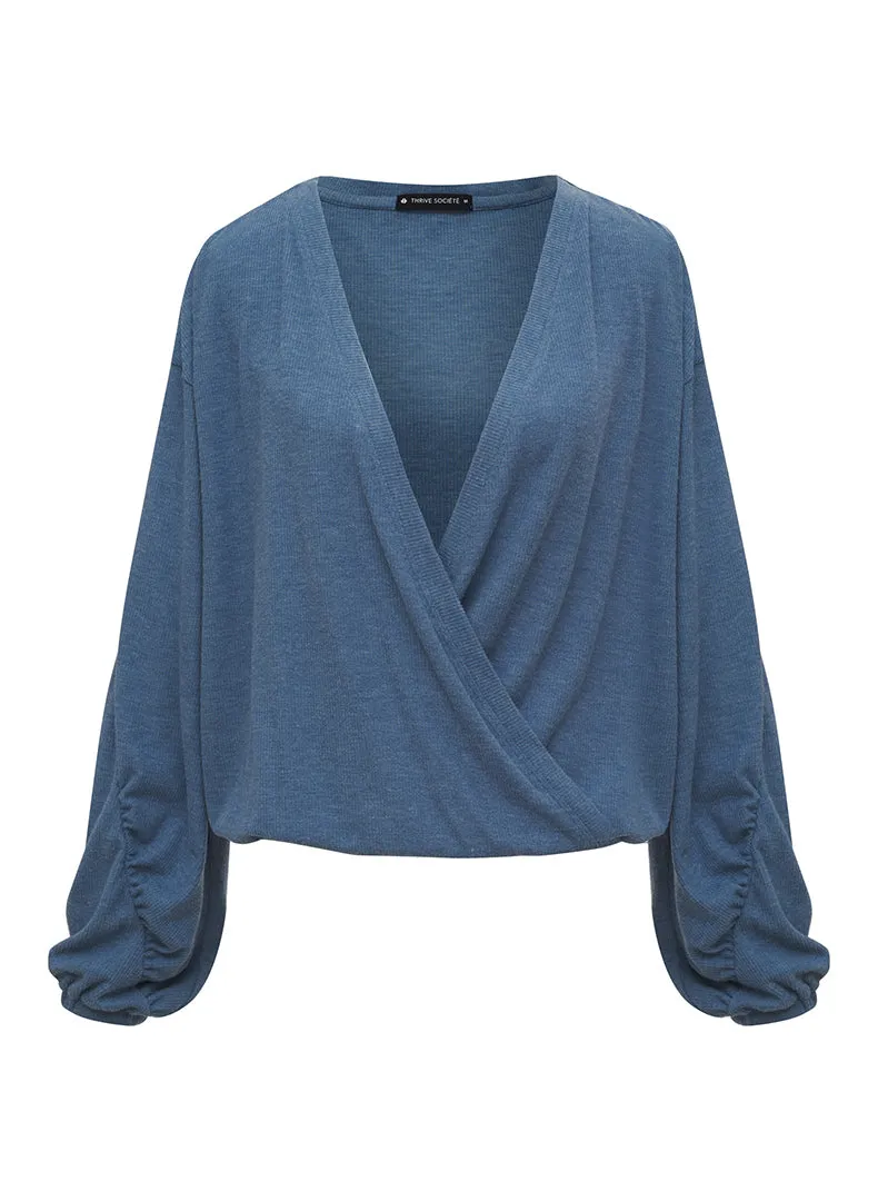 Ruched Surplice Pullover - FINAL SALE