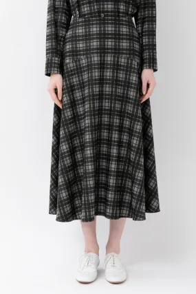 Shadow Check Wool-Blended Skirt