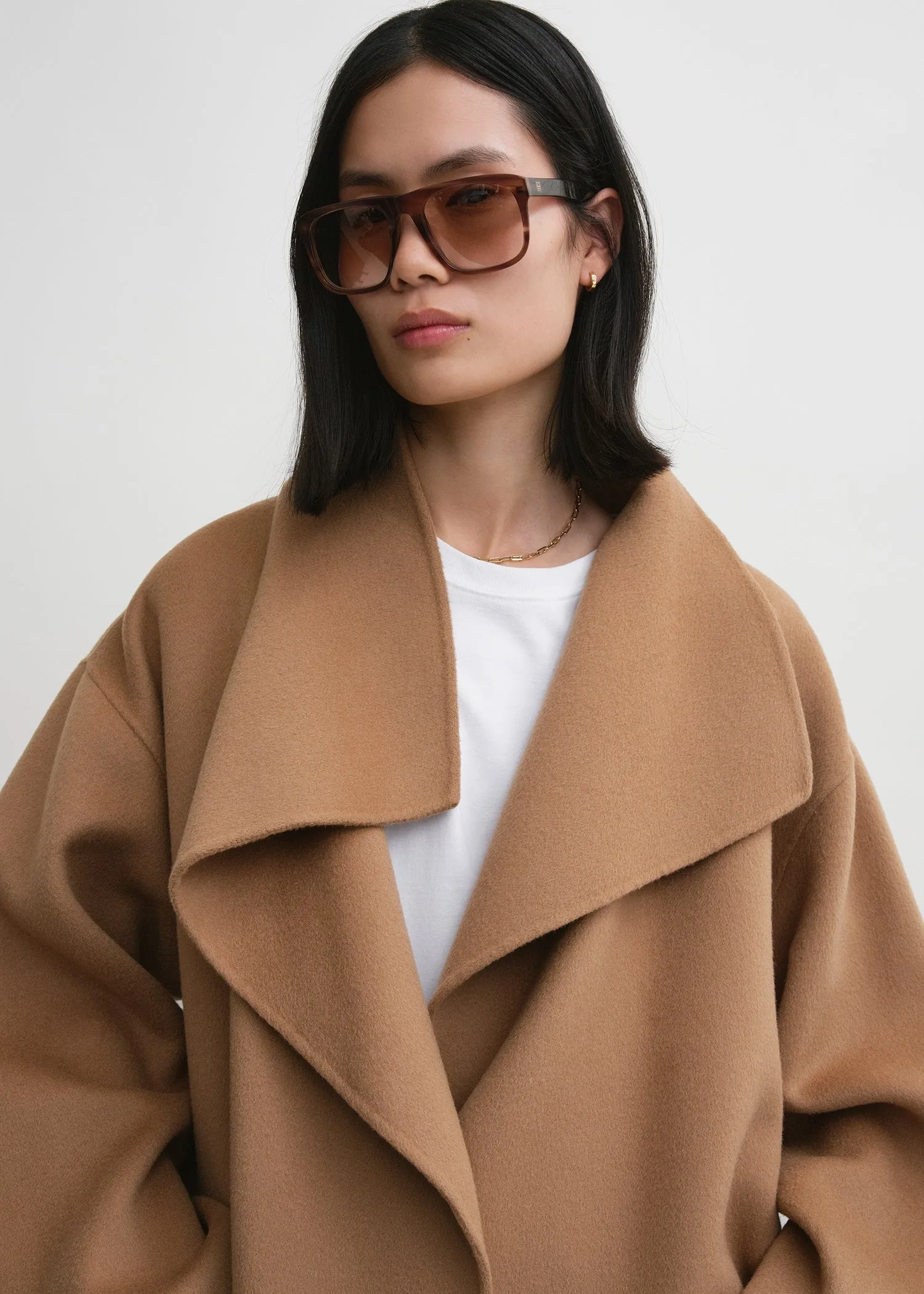 Signature wool cashmere coat camel