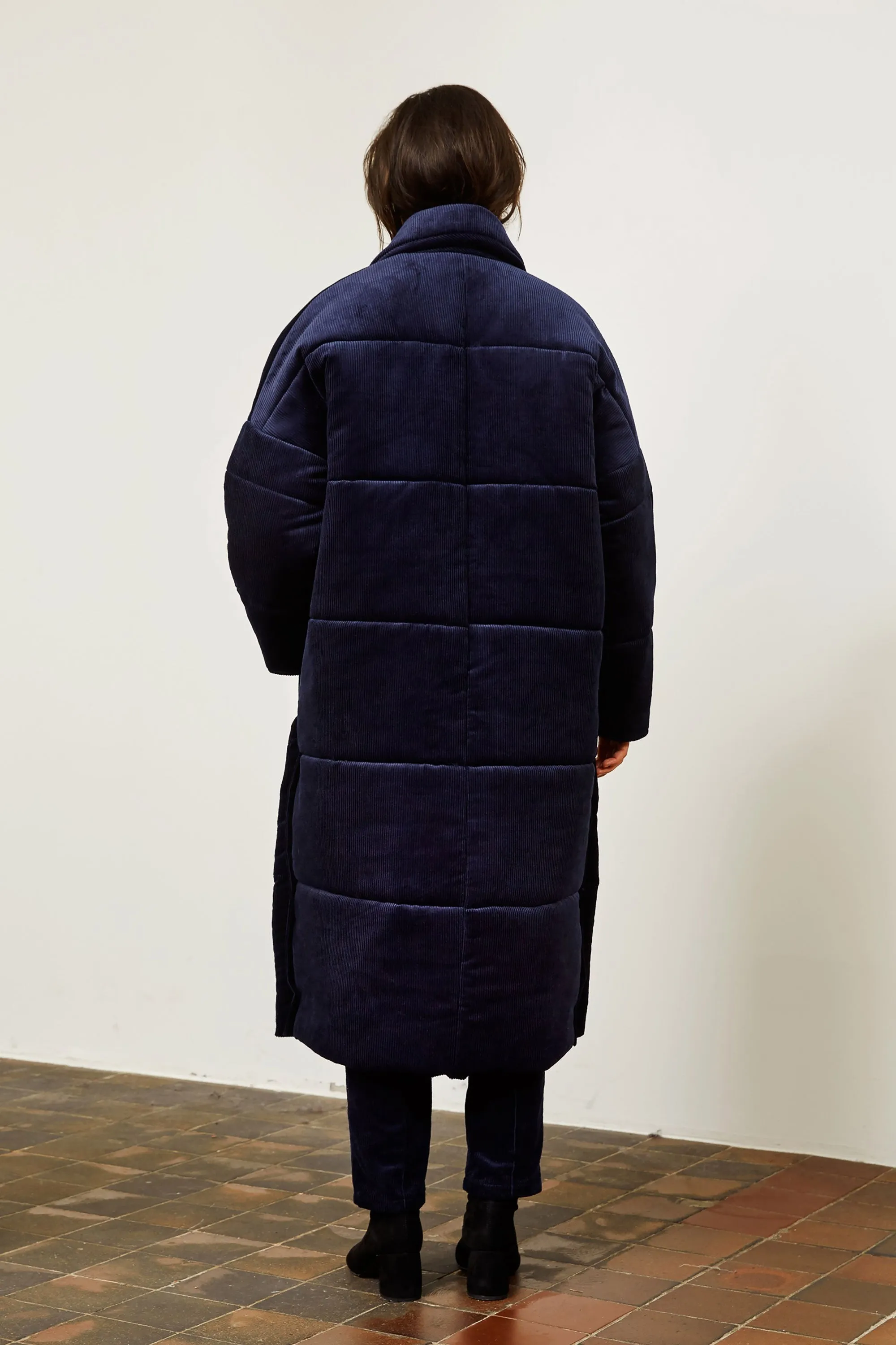 silja padded corduroy coat navy <br> by Frisur