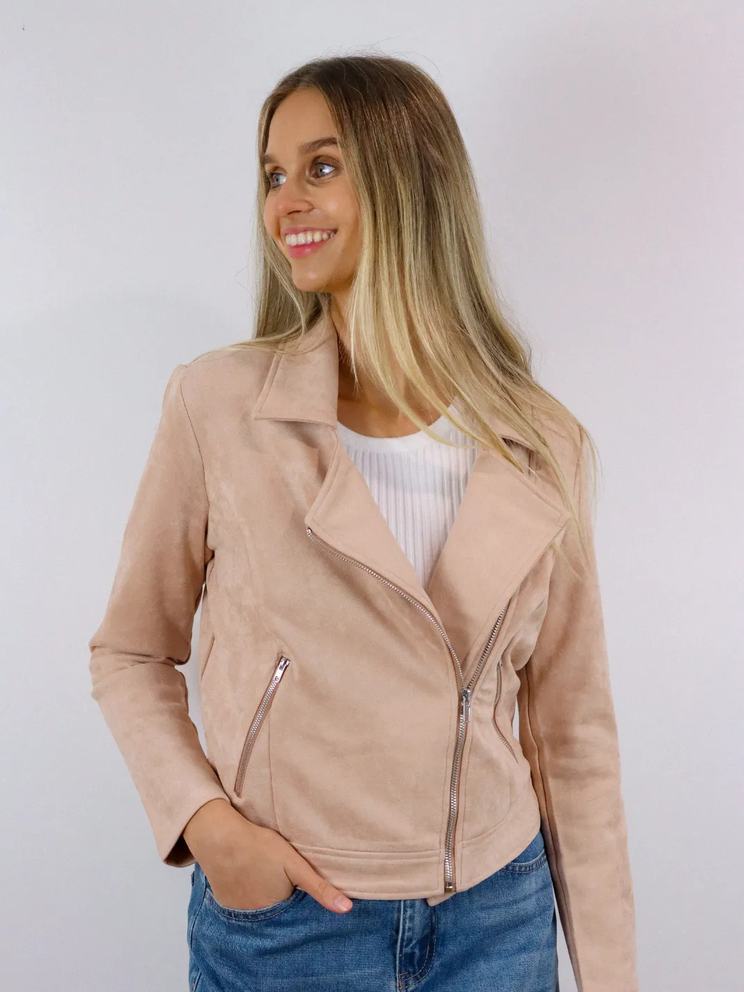 SUEDETTE ZIP JACKET