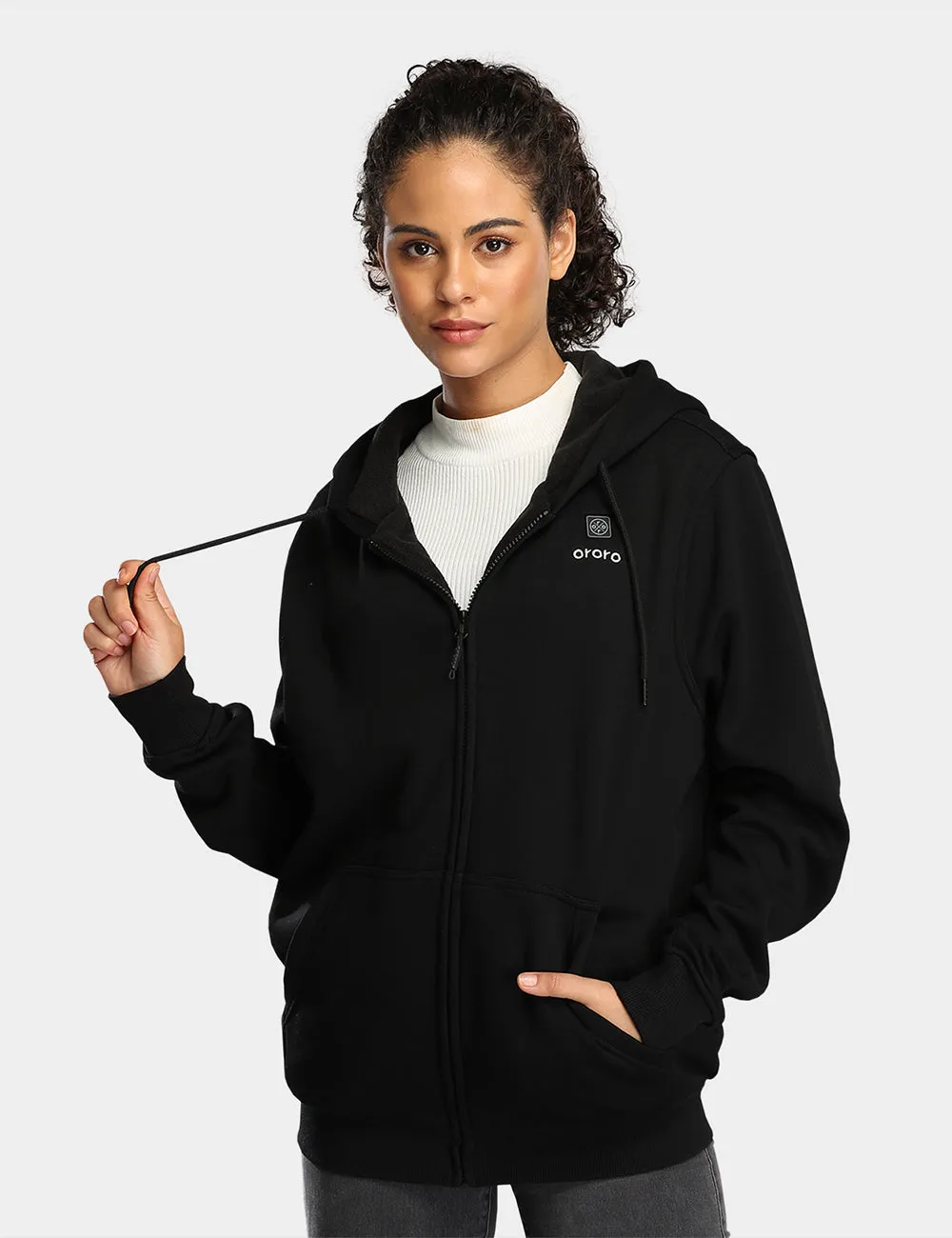 Unisex Heated Fleece Hoodie - Black