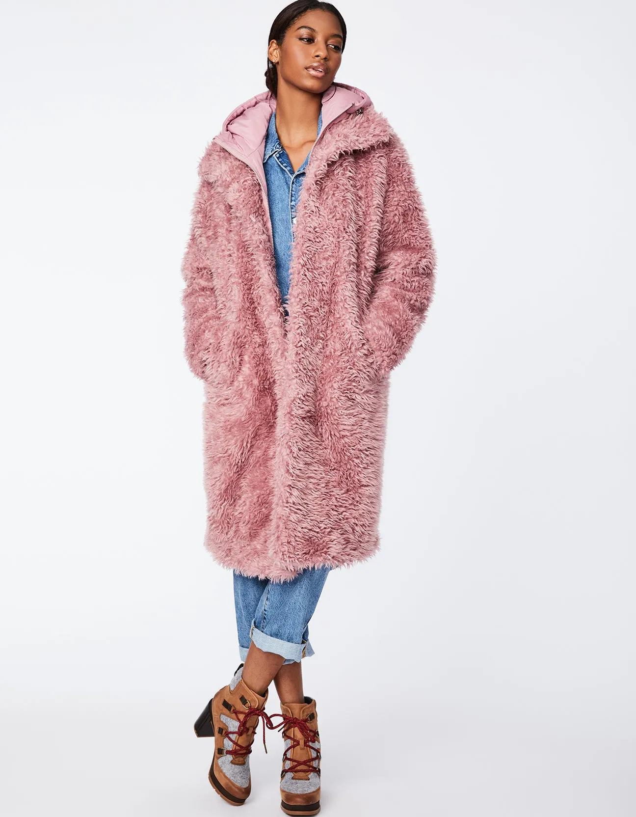 Luxurious Double Layered Unreal Shaggy Fur Coat