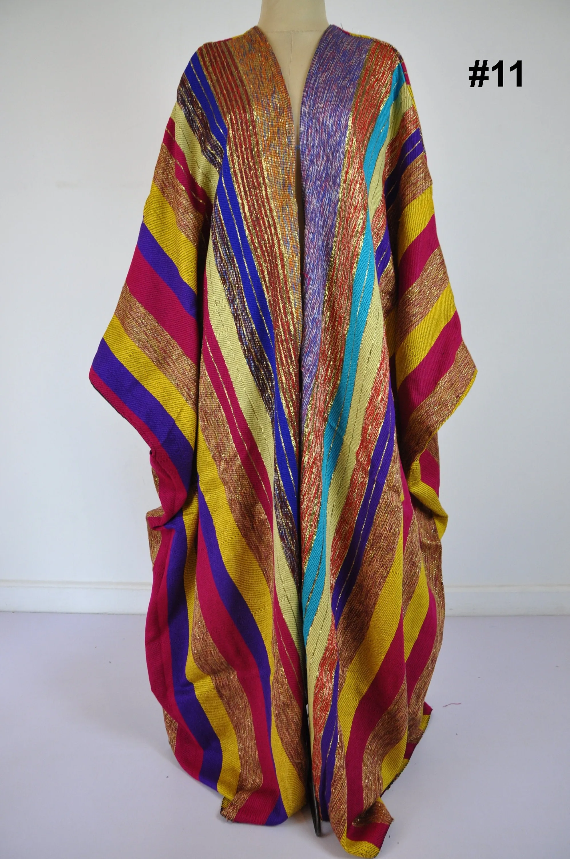 Vibrant multicolor hand loomed Kimono, Winter Wool Kimono, Abayas, Winter Abaya, Colorful Abaya, Handmade Abaya, Kimonos for women