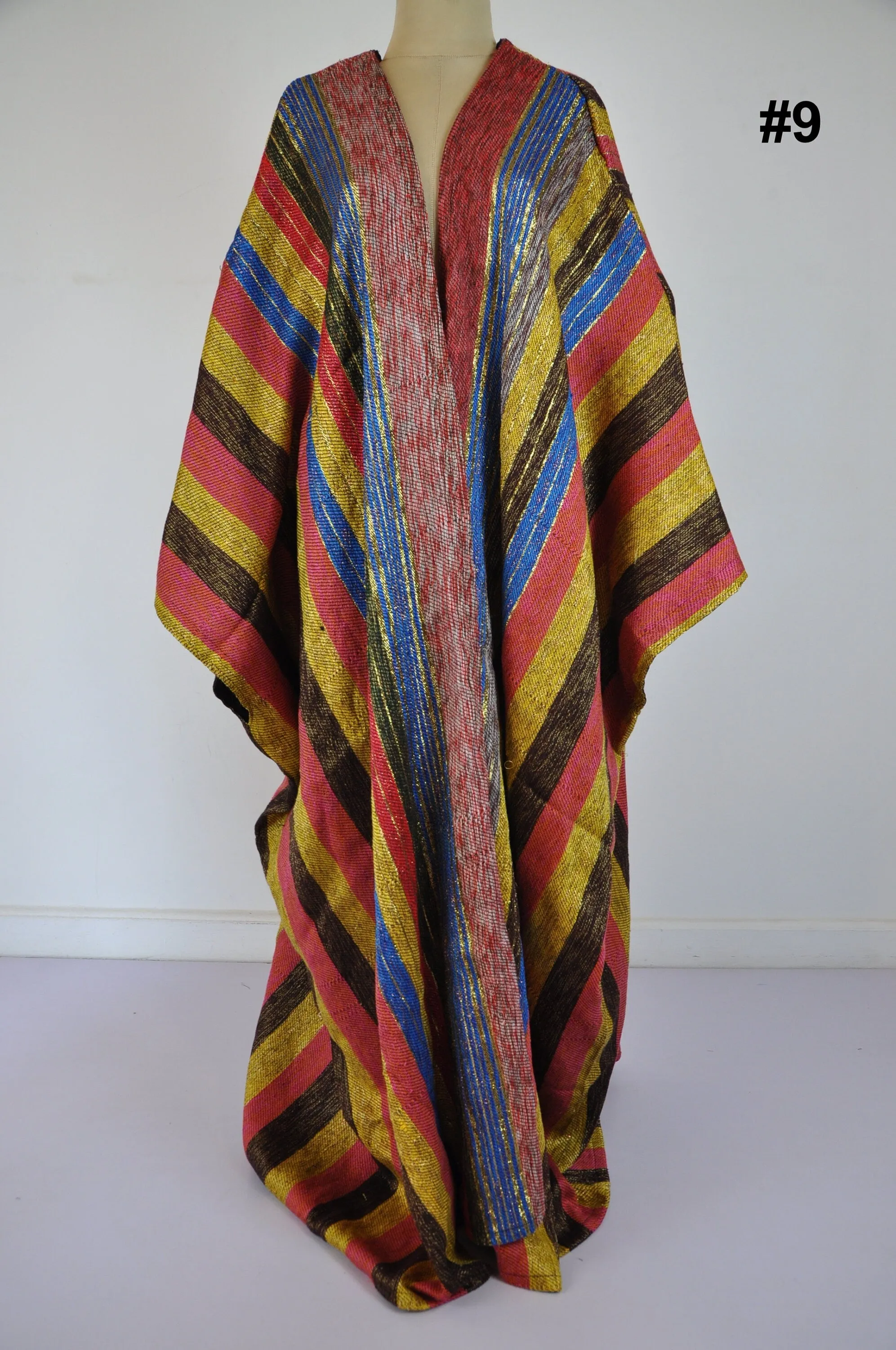 Vibrant multicolor hand loomed Kimono, Winter Wool Kimono, Abayas, Winter Abaya, Colorful Abaya, Handmade Abaya, Kimonos for women