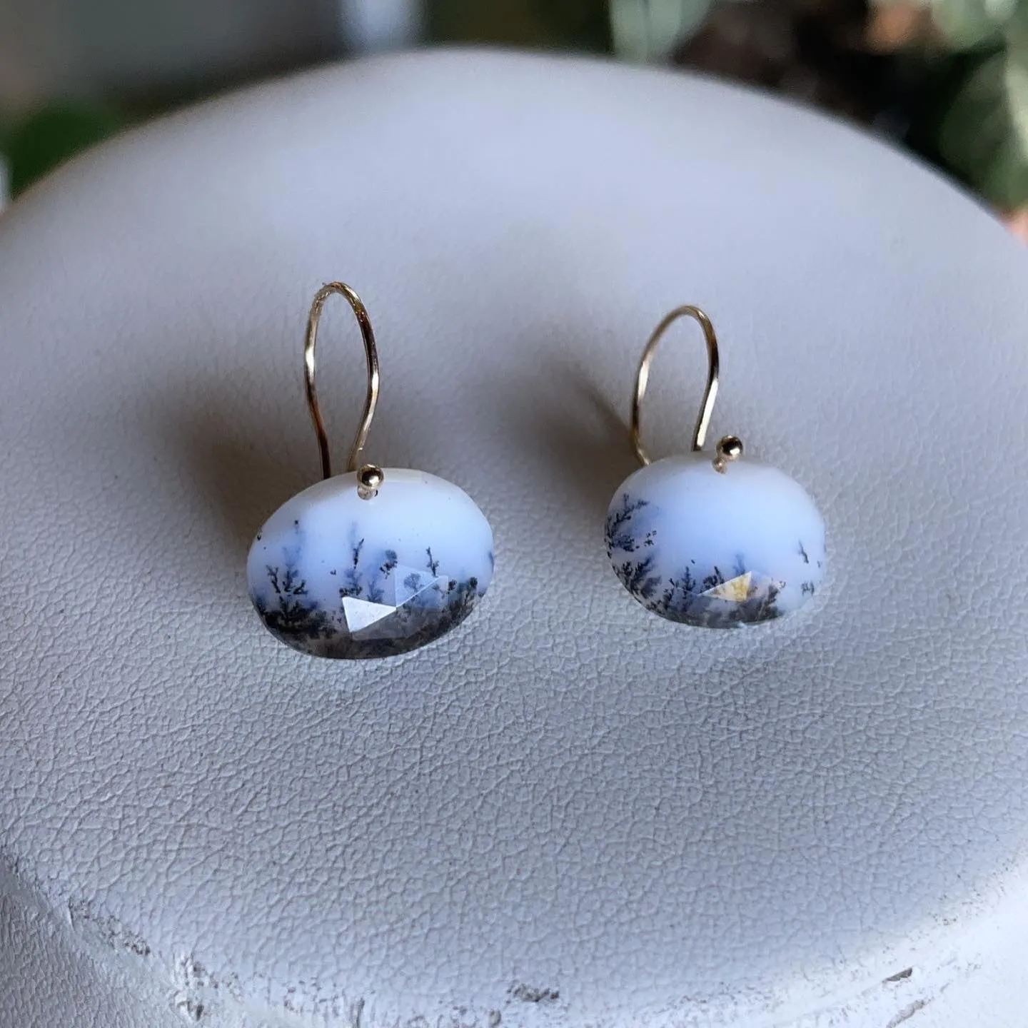 Winter Dendritic Opal earrings