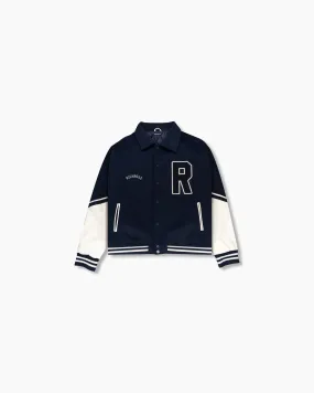 Wool Varsity Jacket - Navy Blue