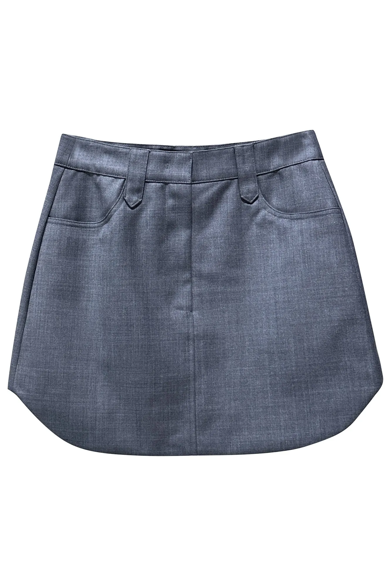 Worsted wool arc hem skirt